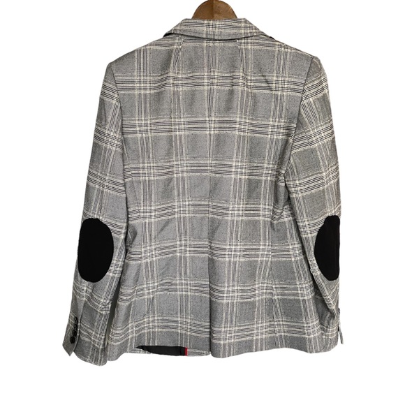 Tommy Hilfiger Women’s Plaid Blazer Suit Separate Two-Button Black Ivory Size 6 - Picture 3 of 13
